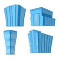 Set of four modern high-rise building