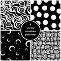 Set of four monochrome geometric patterns.