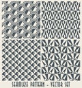 Set of four monochrome geometrical patterns