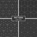 Set of four monochrome seamless patterns.