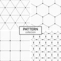 Set of four monochrome vector seamless patterns. Abstract geometrical vector backgrounds