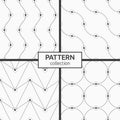 Set of four monochrome vector seamless patterns