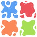 Set of four multi color splashes on a white background.