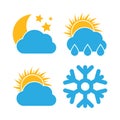 Set of four Multicolored Weather Icons