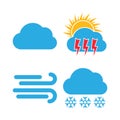 Set of four Multicolored Weather Icons