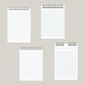 Set of four notepads with a binding from above