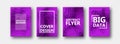 A set of four options for banners, flyers, brochures, cards, posters for your design, in purple colors.