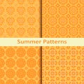 Set of four orange summer patterns