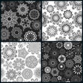 Set of four ornate floral seamless texture Royalty Free Stock Photo