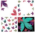 Set of four pictures with a floral pattern