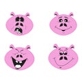 Set of four cute cartoon emotional pig characters Royalty Free Stock Photo