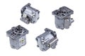 set of four power steering Pumps on a white background. engine details Royalty Free Stock Photo