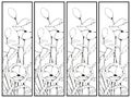 Printable Bookmarks to Color, Poppies, Flowers