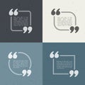 Set of four quotation marks in different styles Royalty Free Stock Photo