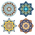 Set of four retro color mandalas