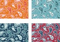 Set of four retro seamless paisley patterns Royalty Free Stock Photo