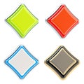 Set of four rhombus buttons isolated