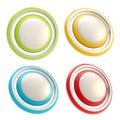 Set of four round copyspace circle button templates