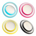 Set of four round copyspace circle buttons