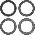 Set of four round frames in tire traces style. Royalty Free Stock Photo