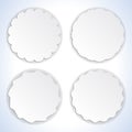 Set of four round paper labels. eps10