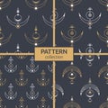 Set of four sacred geometric symbols seamless patterns Royalty Free Stock Photo