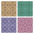 Set of four seamless eastern carpet patterns