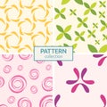 Set of four seamless fashion colorful patterns. Royalty Free Stock Photo