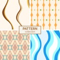 Set of four seamless fashion colorful patterns. Royalty Free Stock Photo