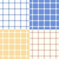 Set of four seamless graph check patterns. Vector textile background Royalty Free Stock Photo