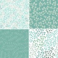 Set of Four Seamless Pattern With Leaf. Abstract leaf texture, e