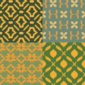 Set of four seamless patterns with abstract geometric ornament. Vector illustration. Royalty Free Stock Photo