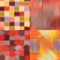 Set of four seamless patterns with colorful grunge stripes Royalty Free Stock Photo