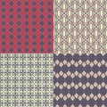 Set of four seamless patterns. Kazakh, Asian, floral, floral pat Royalty Free Stock Photo