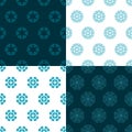 Set of four seamless patterns. Kazakh, Asian, floral Royalty Free Stock Photo