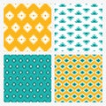 Set of four seamless patterns with kilim designs