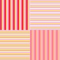 Set of four seamless prints for fabric. Striped patterns. Vector illustration Royalty Free Stock Photo