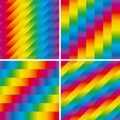 Set of four seamless rainbow patterns