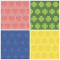 Set of four seamless relief patterns