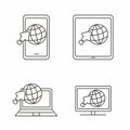 Set of four season icon line. Season vector illustration Royalty Free Stock Photo