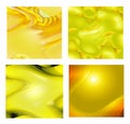 Set of four shining fantasy yellow backgrounds Royalty Free Stock Photo