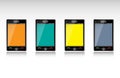 Set of four smart phones
