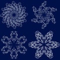 Set of four snowflakes