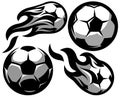 Set of four soccer balls. Vector illustration. Elements or templates for design Royalty Free Stock Photo