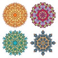 Set of four stained glass mandalas