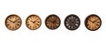 Set of Four Stylish Wall Clocks Royalty Free Stock Photo