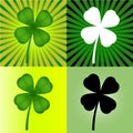 Set of four stylized clover leaves Royalty Free Stock Photo