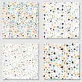 Set of four terrazzo seamless patterns. Modern pattern collection. Royalty Free Stock Photo