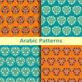 Set of four traditional colorful arabic patterns