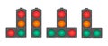 A set of four traffic lights with different arrangement of sections. Traffic light. An illustration depicting a traffic Royalty Free Stock Photo